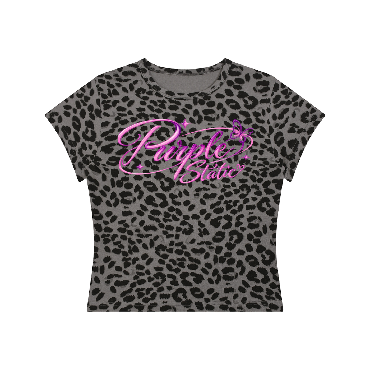 Women’s Leopard Print Crop T-Shirt