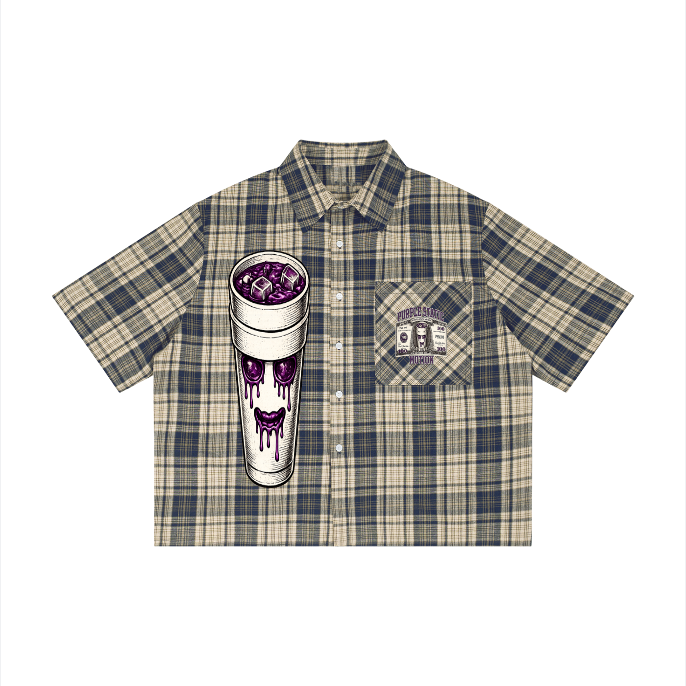 Unisex Plaid Boxy Short Sleeve Shirt
