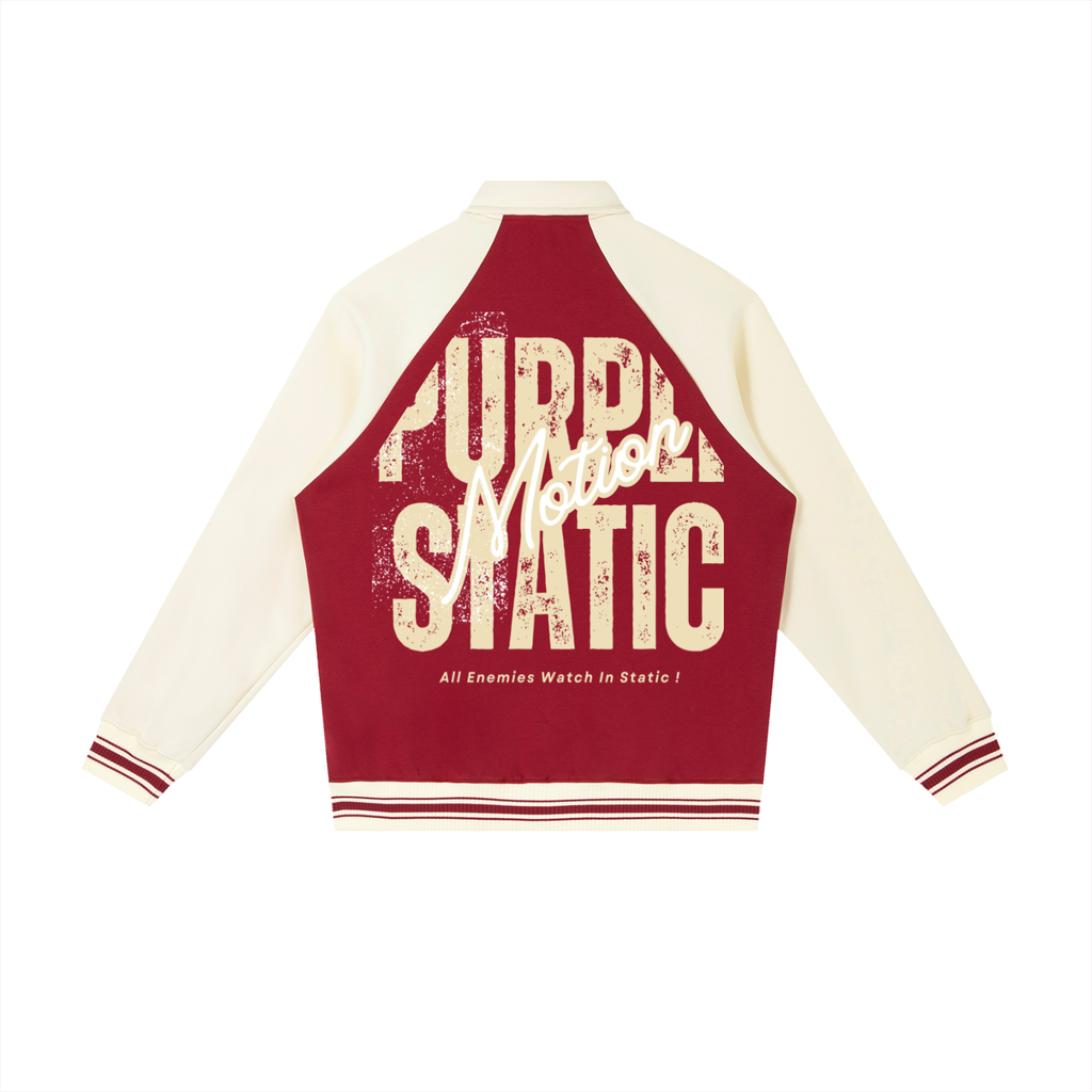 Contrast Raglan Sleeve Baseball Jacket
